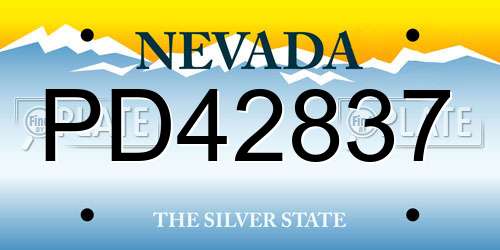 PD42837 Nevada License Plate