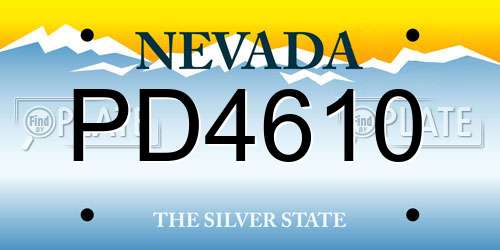 PD4610 Nevada License Plate