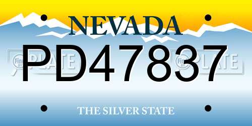 PD47837 Nevada License Plate