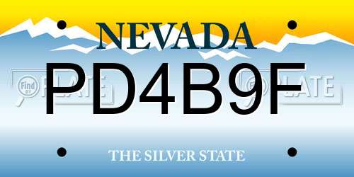 PD4B9F Nevada License Plate