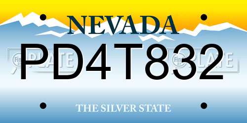 PD4T832 Nevada License Plate
