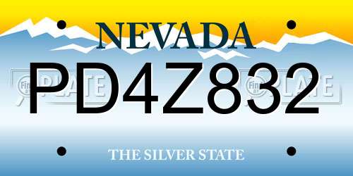 PD4Z832 Nevada License Plate