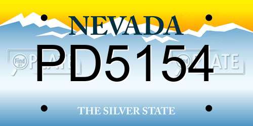 PD5154 Nevada License Plate