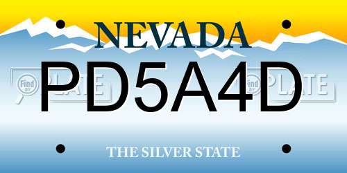 PD5A4D Nevada License Plate