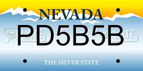 PD5B5B Nevada License Plate