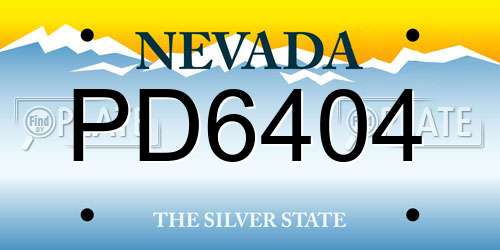 PD6404 Nevada License Plate