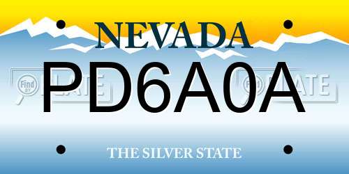 PD6A0A Nevada License Plate