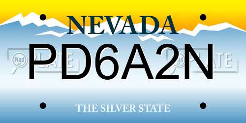 PD6A2N Nevada License Plate