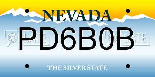 PD6B0B Nevada License Plate
