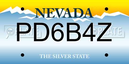 PD6B4Z Nevada License Plate