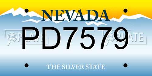 PD7579 Nevada License Plate
