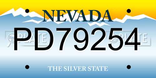 PD79254 Nevada License Plate