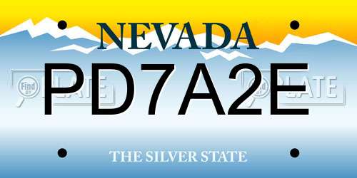 PD7A2E Nevada License Plate