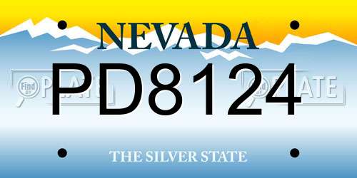 PD8124 Nevada License Plate