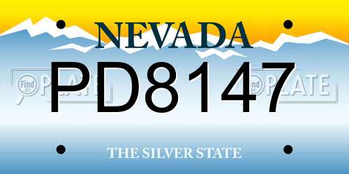 PD8147 Nevada License Plate