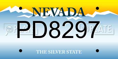 PD8297 Nevada License Plate