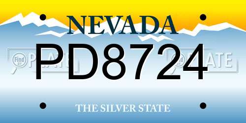 PD8724 Nevada License Plate