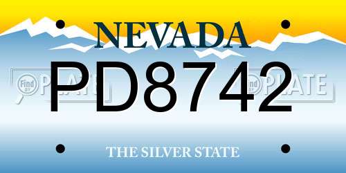 PD8742 Nevada License Plate