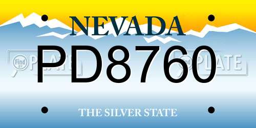 PD8760 Nevada License Plate