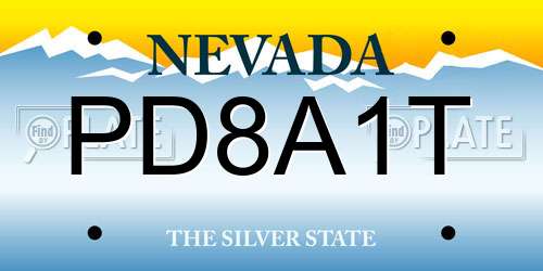 PD8A1T Nevada License Plate