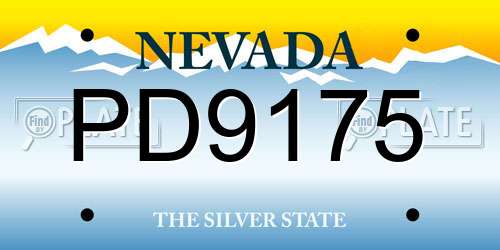 PD9175 Nevada License Plate