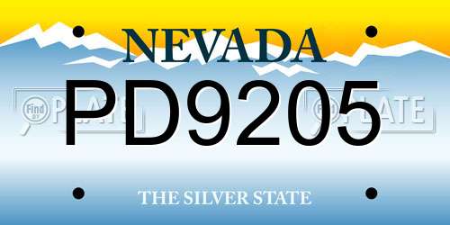 PD9205 Nevada License Plate