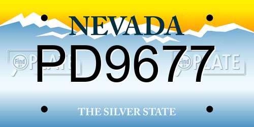 PD9677 Nevada License Plate