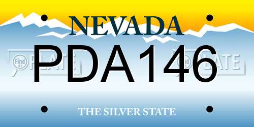 PDA146 Nevada License Plate