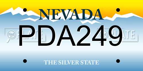 PDA249 Nevada License Plate