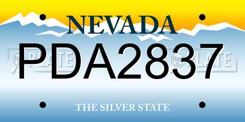 PDA2837 Nevada License Plate