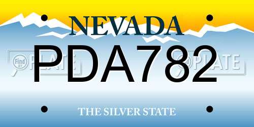 PDA782 Nevada License Plate