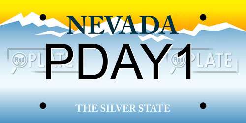 PDAY1 Nevada License Plate