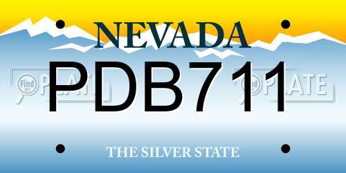 PDB711 Nevada License Plate