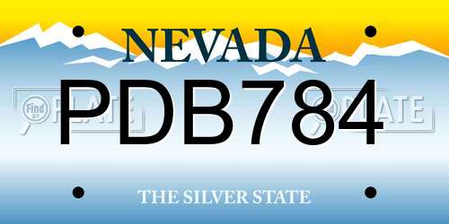 PDB784 Nevada License Plate
