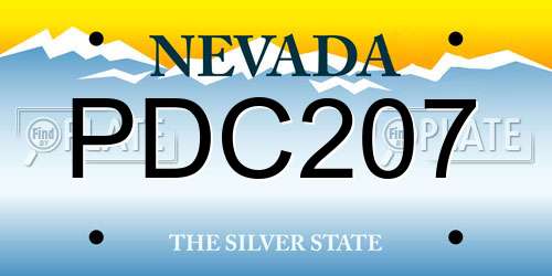 PDC207 Nevada License Plate