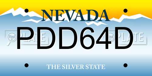 PDD64D Nevada License Plate