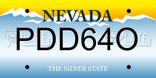 PDD64O Nevada License Plate