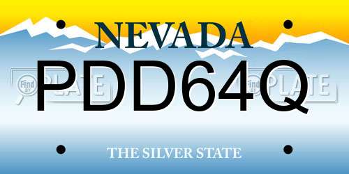 PDD64Q Nevada License Plate
