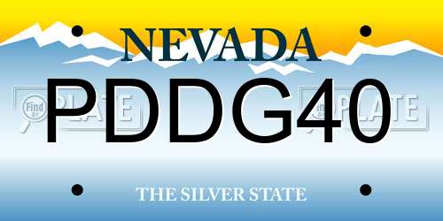 PDDG40 Nevada License Plate