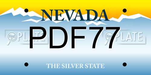 PDF77 Nevada License Plate
