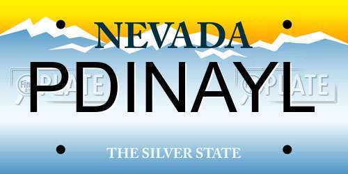 PDINAYL Nevada License Plate