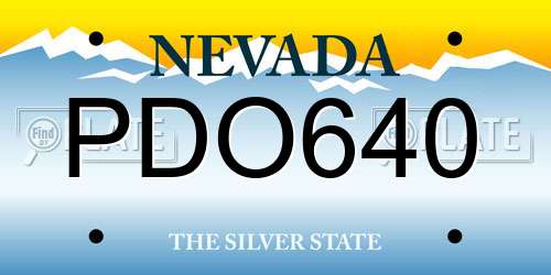 PDO640 Nevada License Plate