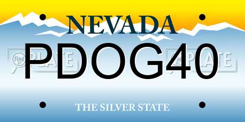 PDOG40 Nevada License Plate