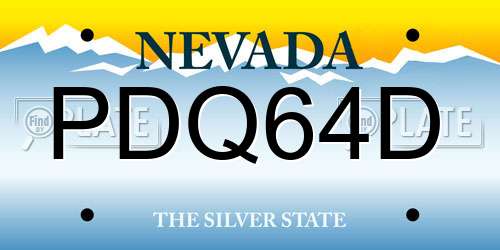 PDQ64D Nevada License Plate