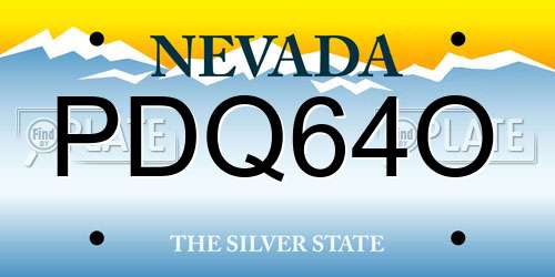 PDQ64O Nevada License Plate
