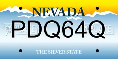 PDQ64Q Nevada License Plate