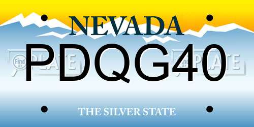 PDQG40 Nevada License Plate