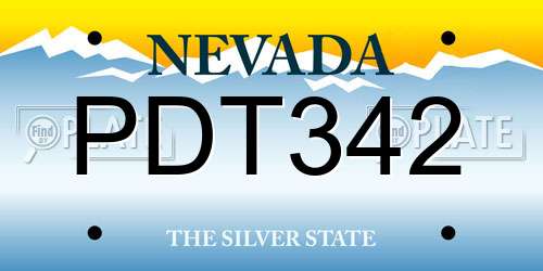PDT342 Nevada License Plate