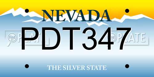 PDT347 Nevada License Plate