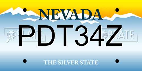PDT34Z Nevada License Plate